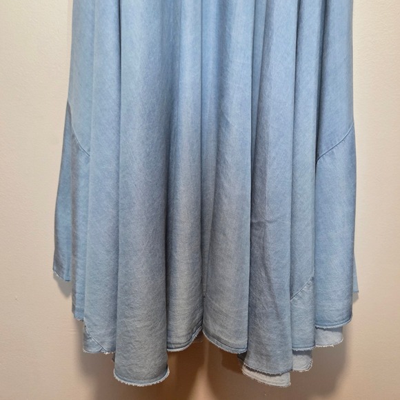 Tempo Paris Oversized Maxi Dress Blue Chambray Women M Lagenlook Coastal Cowgirl - Picture 8 of 10
